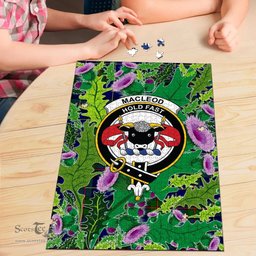 Scottish MacLeod of Harris Modern Clan Tartan Puzzle - Thistle Pattern Style Scottish Plaid Tartan Plaid