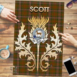 Scottish Scott Brown Modern Clan Tartan Puzzle - Thistle Scotland Style Scottish Plaid Tartan Plaid
