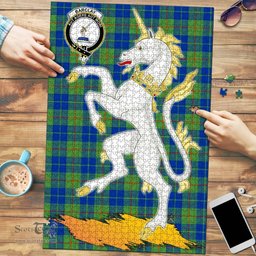 Scottish Barclay Hunting Ancient Clan Tartan Puzzle - Unicorn Style Scottish Plaid Tartan Plaid