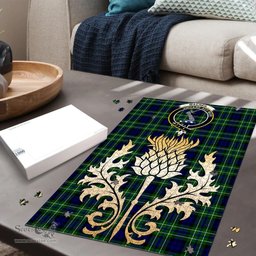 Scottish MacNeil of Colonsay Modern Clan Tartan Puzzle - Thistle Gold Style Scottish Plaid Tartan Plaid
