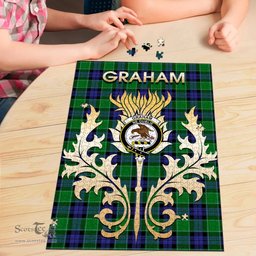 Scottish Graham of Menteith Modern Clan Tartan Puzzle - Thistle Scotland Style Scottish Plaid Tartan Plaid