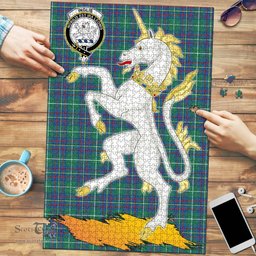 Scottish Inglis Ancient Clan Tartan Puzzle - Unicorn Style Scottish Plaid Tartan Plaid