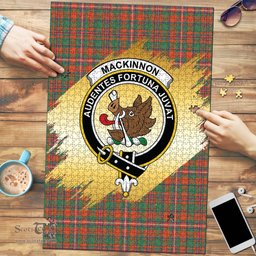 Scottish MacKinnon Ancient Clan Tartan Puzzle - Gold Style Scottish Plaid Tartan Plaid