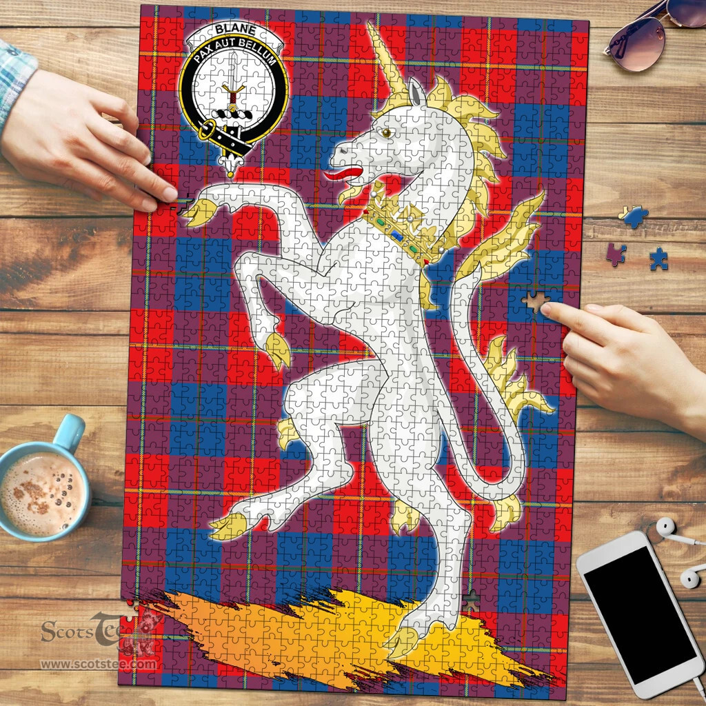 Scottish Blane Clan Tartan Puzzle - Unicorn Style Scottish Plaid Tartan Plaid