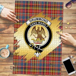 Scottish Drummond of Strathallan Clan Tartan Puzzle - Gold Style Scottish Plaid Tartan Plaid