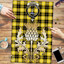 Scottish Barclay Dress Modern Clan Tartan Puzzle - Thistle Gold Style Scottish Plaid Tartan Plaid