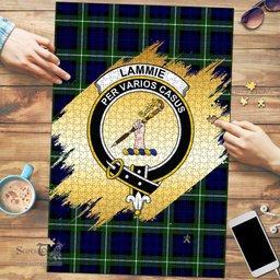 Scottish Lammie Clan Tartan Puzzle - Gold Style Scottish Plaid Tartan Plaid