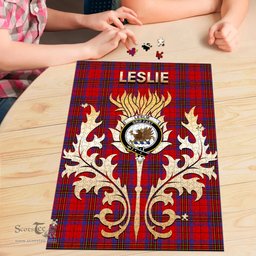 Scottish Leslie Modern Clan Tartan Puzzle - Thistle Scotland Style Scottish Plaid Tartan Plaid