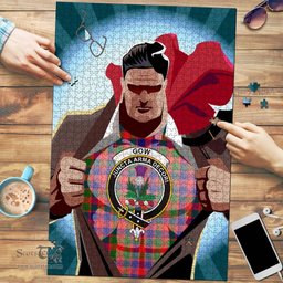 Scottish Gow of Skeoch Clan Tartan Puzzle - Supper Hero Style Scottish Plaid Tartan Plaid