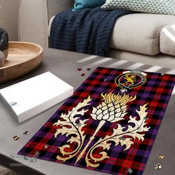 Scottish Broun Modern Clan Tartan Puzzle - Thistle Gold Style Scottish Plaid Tartan Plaid