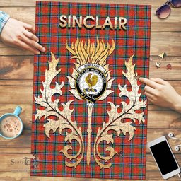 Scottish Sinclair Ancient Clan Tartan Puzzle - Thistle Scotland Style Scottish Plaid Tartan Plaid