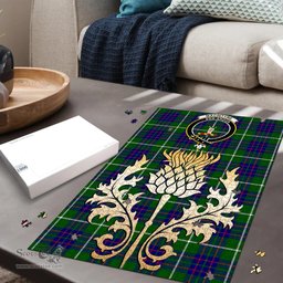Scottish MacIntyre Hunting Modern Clan Tartan Puzzle - Thistle Gold Style Scottish Plaid Tartan Plaid