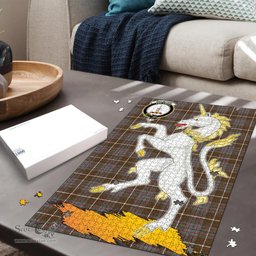 Scottish MacIntyre Hunting Weathered Clan Tartan Puzzle - Unicorn Style Scottish Plaid Tartan Plaid