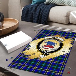 Scottish Weir Modern Clan Tartan Puzzle - Gold Style Scottish Plaid Tartan Plaid