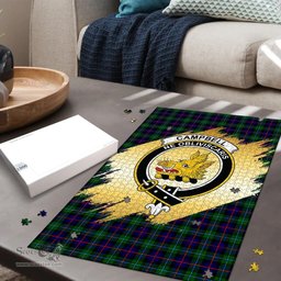 Scottish Campbell of Cawdor Modern Clan Tartan Puzzle - Gold Style Scottish Plaid Tartan Plaid