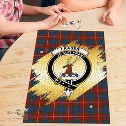 Scottish Fraser Ancient Clan Tartan Puzzle - Gold Style Scottish Plaid Tartan Plaid