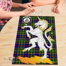 Scottish Dalrymple Clan Tartan Puzzle - Unicorn Style Scottish Plaid Tartan Plaid