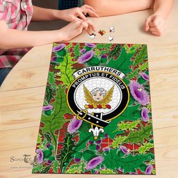 Scottish Carruthers Modern Clan Tartan Puzzle - Thistle Pattern Style Scottish Plaid Tartan Plaid