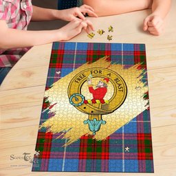 Scottish Pennycook Clan Tartan Puzzle - Gold Style Scottish Plaid Tartan Plaid