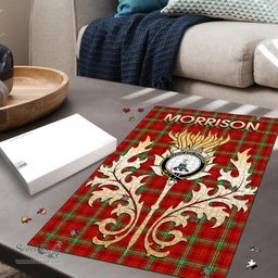 Scottish Morrison Red Modern Clan Tartan Puzzle - Thistle Scotland Style Scottish Plaid Tartan Plaid