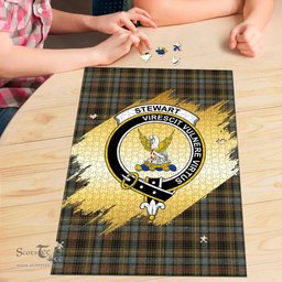 Scottish Stewart Hunting Weathered Clan Tartan Puzzle - Gold Style Scottish Plaid Tartan Plaid