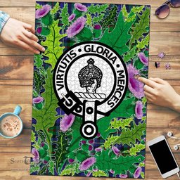 Scottish Donnachaidh Clan Tartan Puzzle - Thistle Pattern Style Scottish Plaid Tartan Plaid
