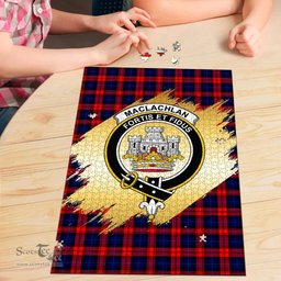 Scottish MacLachlan Modern Clan Tartan Puzzle - Gold Style Scottish Plaid Tartan Plaid