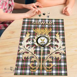 Scottish Stewart Dress Modern Clan Tartan Puzzle - Thistle Scotland Style Scottish Plaid Tartan Plaid