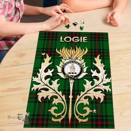 Scottish Logie Clan Tartan Puzzle - Thistle Scotland Style Scottish Plaid Tartan Plaid