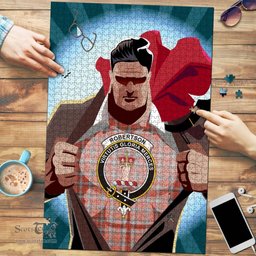 Scottish Robertson Weathered Clan Tartan Puzzle - Supper Hero Style Scottish Plaid Tartan Plaid
