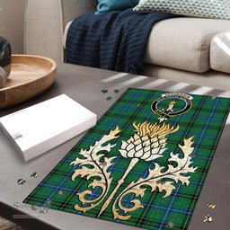 Scottish Henderson Ancient Clan Tartan Puzzle - Thistle Gold Style Scottish Plaid Tartan Plaid
