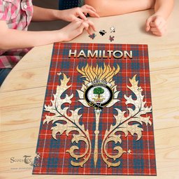 Scottish Hamilton Ancient Clan Tartan Puzzle - Thistle Scotland Style Scottish Plaid Tartan Plaid