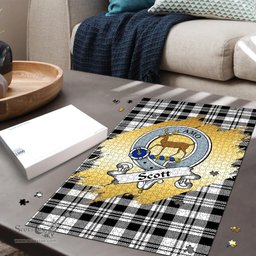 Scottish Scott Black White Modern Clan Tartan Puzzle - Gold Style Scottish Plaid Tartan Plaid