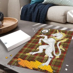 Scottish MacMillan Old Weathered Clan Tartan Puzzle - Unicorn Style Scottish Plaid Tartan Plaid