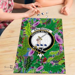 Scottish Dalmahoy Clan Tartan Puzzle - Thistle Pattern Style Scottish Plaid Tartan Plaid