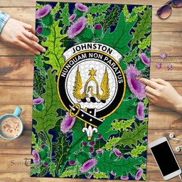 Scottish Johnston Modern Clan Tartan Puzzle - Thistle Pattern Style Scottish Plaid Tartan Plaid