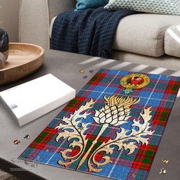 Scottish Pennycook Clan Tartan Puzzle - Thistle Gold Style Scottish Plaid Tartan Plaid