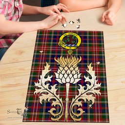 Scottish Christie Clan Tartan Puzzle - Thistle Gold Style Scottish Plaid Tartan Plaid