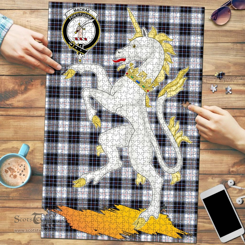 Scottish MacRae Dress Modern Clan Tartan Puzzle - Unicorn Style Scottish Plaid Tartan Plaid