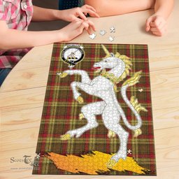 Scottish MacMillan Old Weathered Clan Tartan Puzzle - Unicorn Style Scottish Plaid Tartan Plaid
