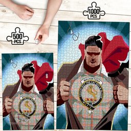 Scottish MacKintosh Ancient Clan Tartan Puzzle - Supper Hero Style Scottish Plaid Tartan Plaid