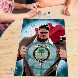 Scottish Hamilton Hunting Ancient Clan Tartan Puzzle - Supper Hero Style Scottish Plaid Tartan Plaid