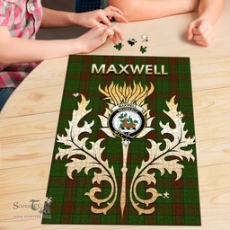 Scottish Maxwell Hunting Clan Tartan Puzzle - Thistle Scotland Style Scottish Plaid Tartan Plaid