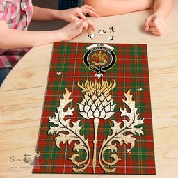 Scottish Hay Ancient Clan Tartan Puzzle - Thistle Gold Style Scottish Plaid Tartan Plaid