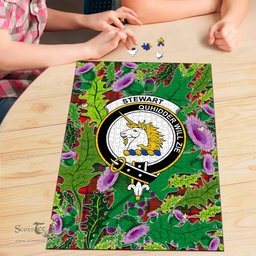 Scottish Stewart of Appin Modern Clan Tartan Puzzle - Thistle Pattern Style Scottish Plaid Tartan Plaid