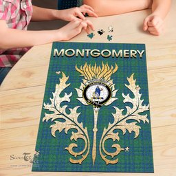 Scottish Montgomery Ancient Clan Tartan Puzzle - Thistle Scotland Style Scottish Plaid Tartan Plaid