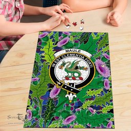 Scottish Maule Clan Tartan Puzzle - Thistle Pattern Style Scottish Plaid Tartan Plaid