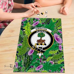 Scottish Swinton Clan Tartan Puzzle - Thistle Pattern Style Scottish Plaid Tartan Plaid