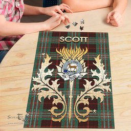 Scottish Scott Brown Ancient Clan Tartan Puzzle - Thistle Scotland Style Scottish Plaid Tartan Plaid