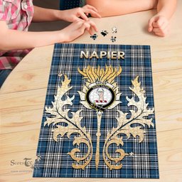 Scottish Napier Modern Clan Tartan Puzzle - Thistle Scotland Style Scottish Plaid Tartan Plaid